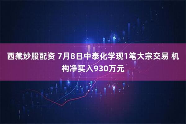 西藏炒股配资 7月8日中泰化学现1笔大宗交易 机构净买入930万元